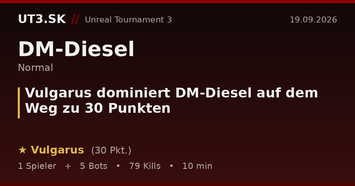 Vulgarus dominiert DM-Diesel auf dem Weg zu 30 Punkten