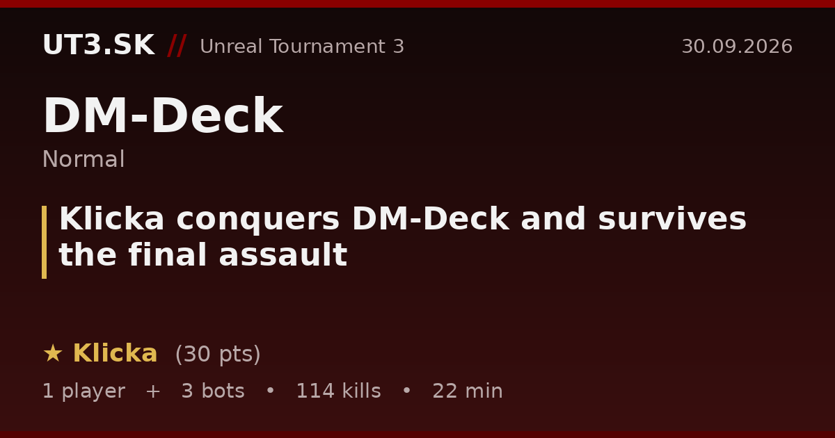 Klicka conquers DM-Deck and survives the final assault