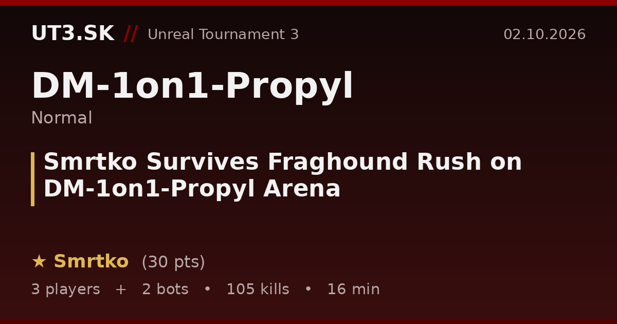 Smrtko Survives Fraghound Rush on DM-1on1-Propyl Arena