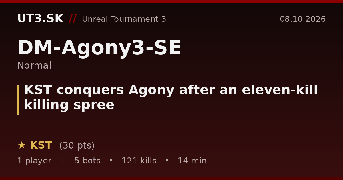 KST conquers Agony after an eleven-kill killing spree