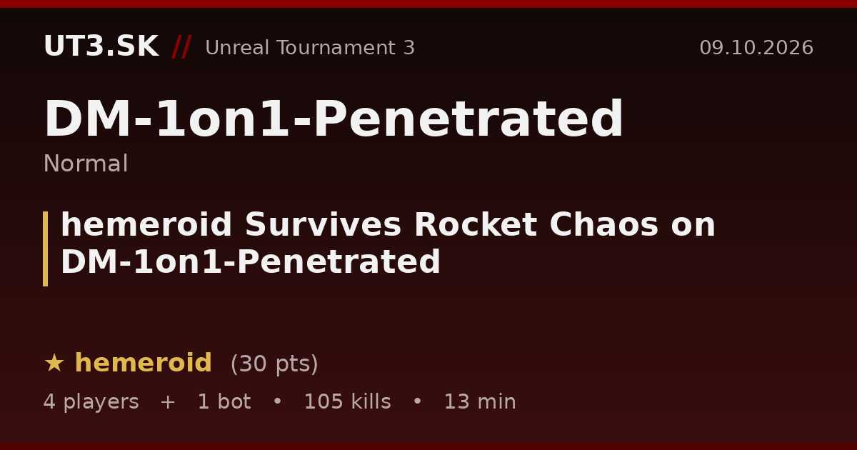 hemeroid Survives Rocket Chaos on DM-1on1-Penetrated