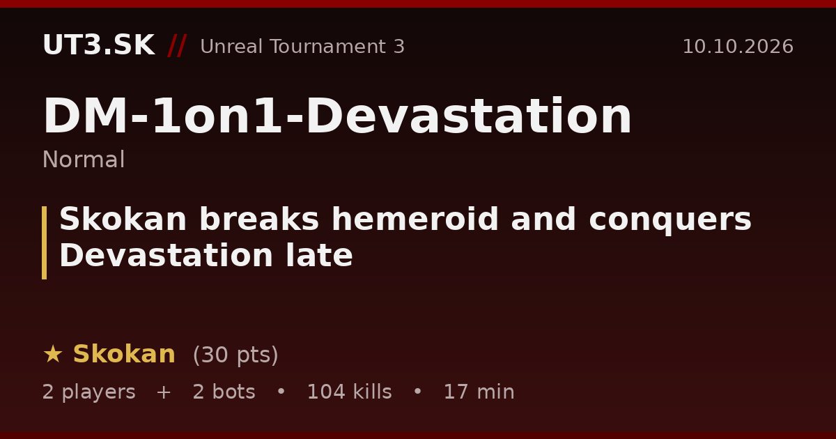 Skokan breaks hemeroid and conquers Devastation late