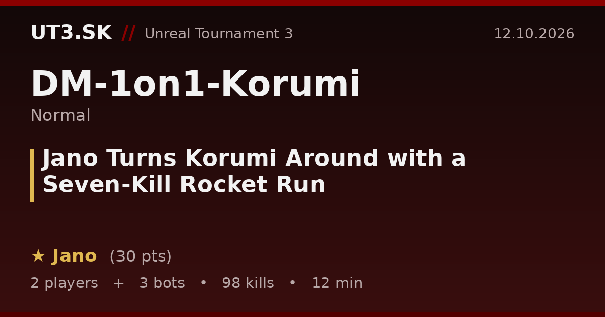 Jano Turns Korumi Around with a Seven-Kill Rocket Run
