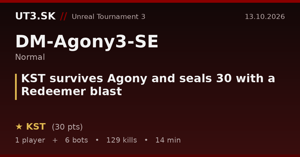 KST survives Agony and seals 30 with a Redeemer blast