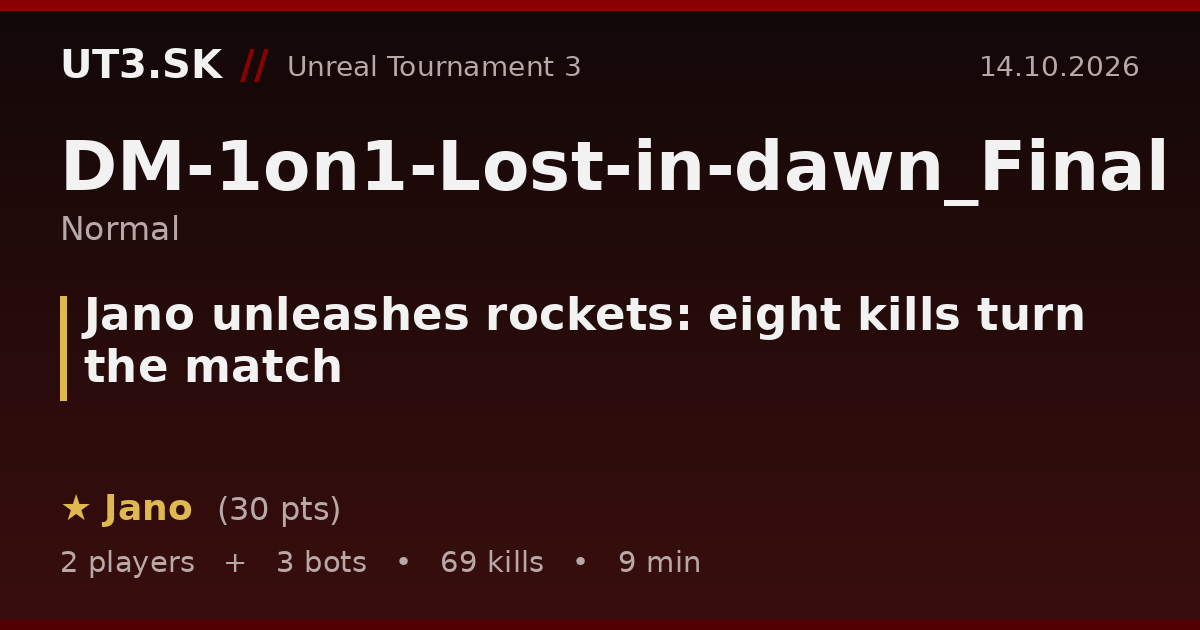Jano unleashes rockets: eight kills turn the match