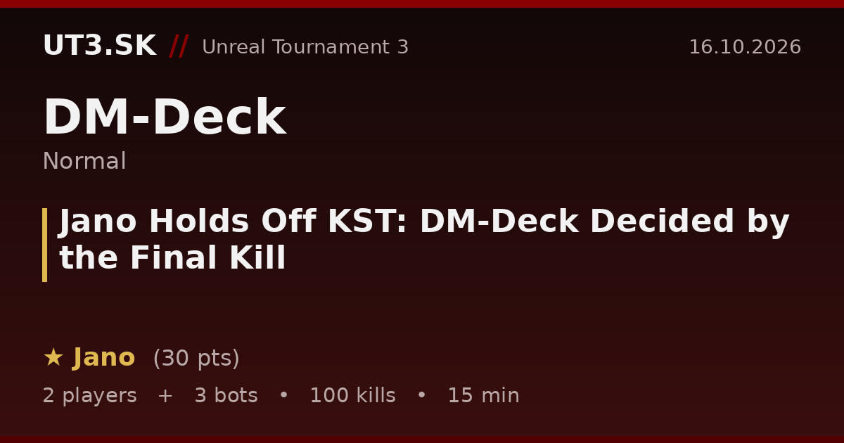 Jano Holds Off KST: DM-Deck Decided by the Final Kill