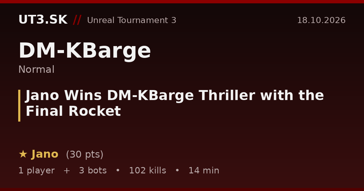 Jano Wins DM-KBarge Thriller with the Final Rocket