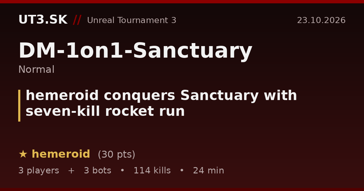 hemeroid conquers Sanctuary with seven-kill rocket run