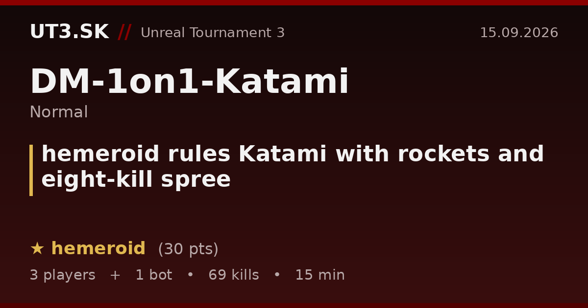 hemeroid rules Katami with rockets and eight-kill spree