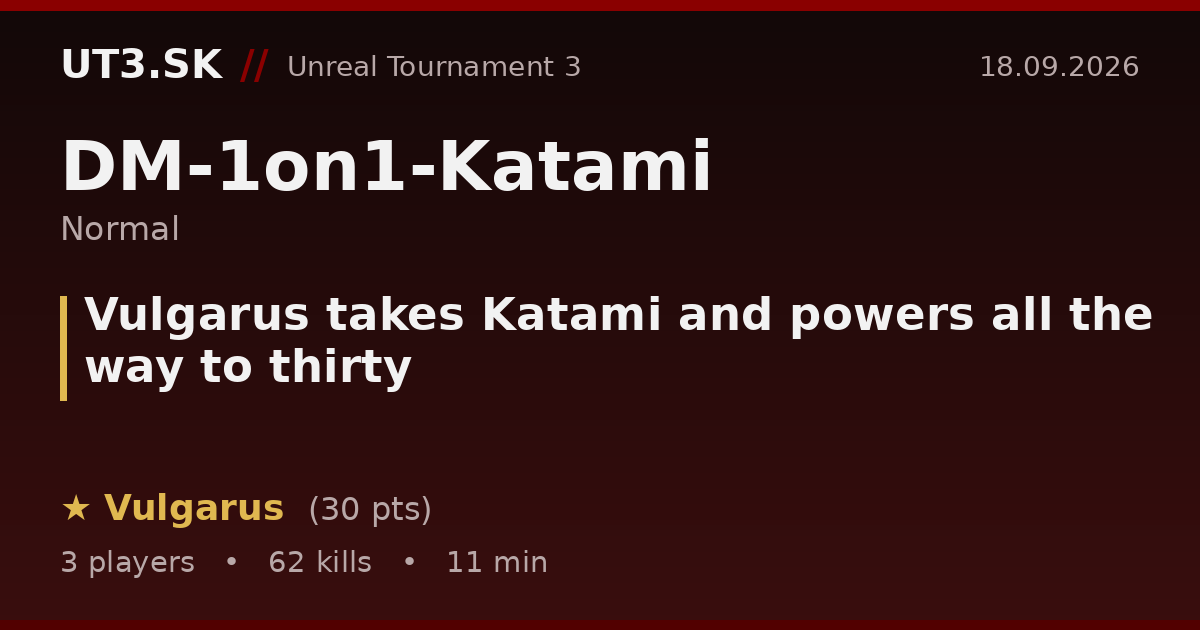 Vulgarus takes Katami and powers all the way to thirty