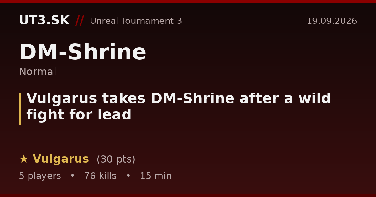 Vulgarus takes DM-Shrine after a wild fight for lead