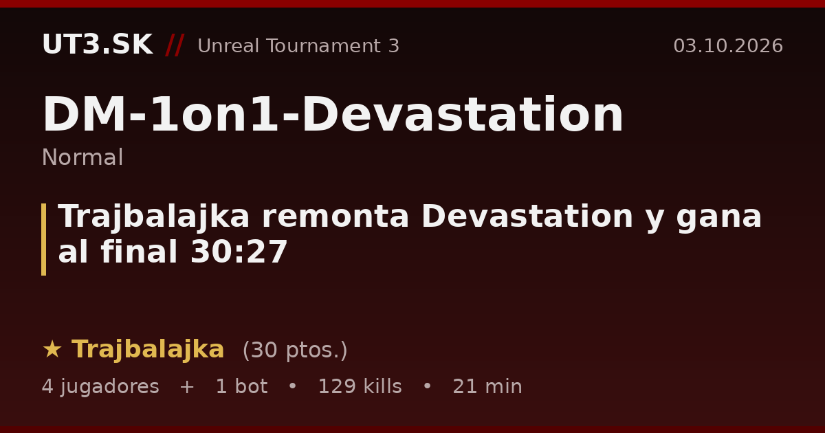 Trajbalajka remonta Devastation y gana al final 30:27