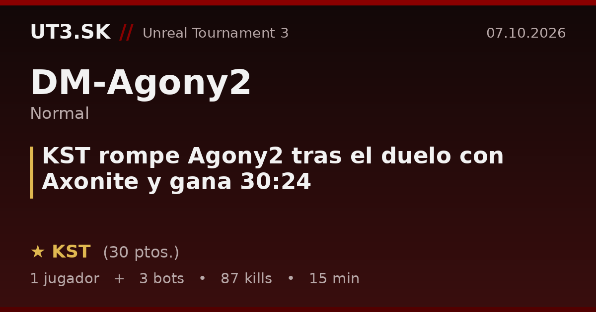 KST rompe Agony2 tras el duelo con Axonite y gana 30:24