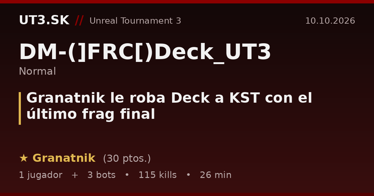 Granatnik le roba Deck a KST con el último frag final