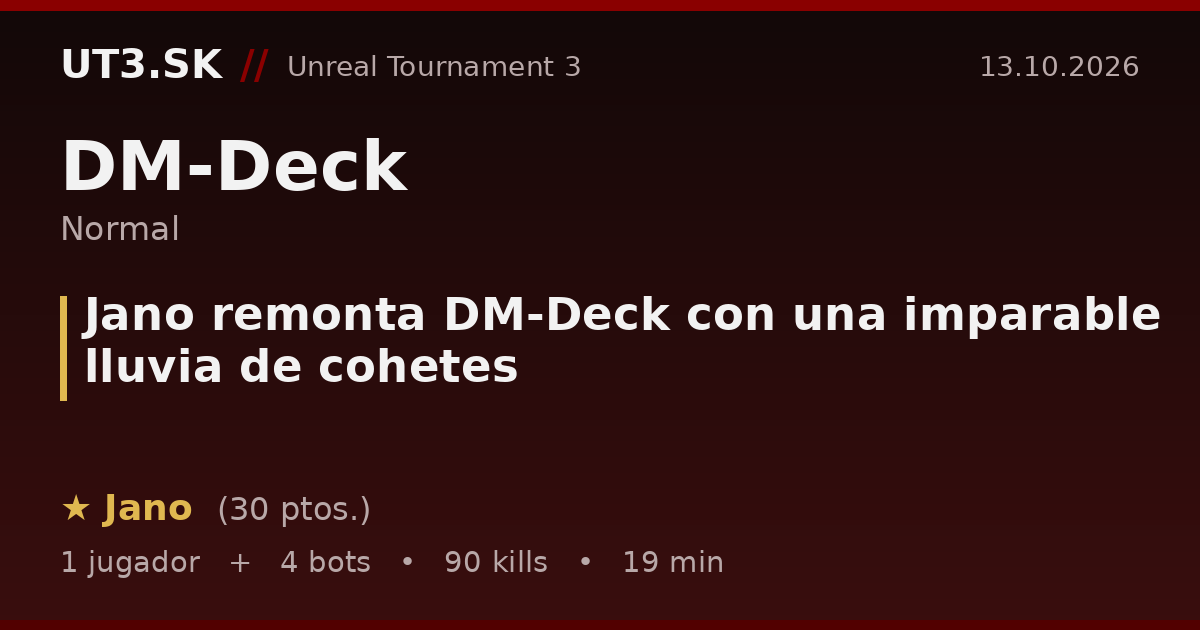 Jano remonta DM-Deck con una imparable lluvia de cohetes