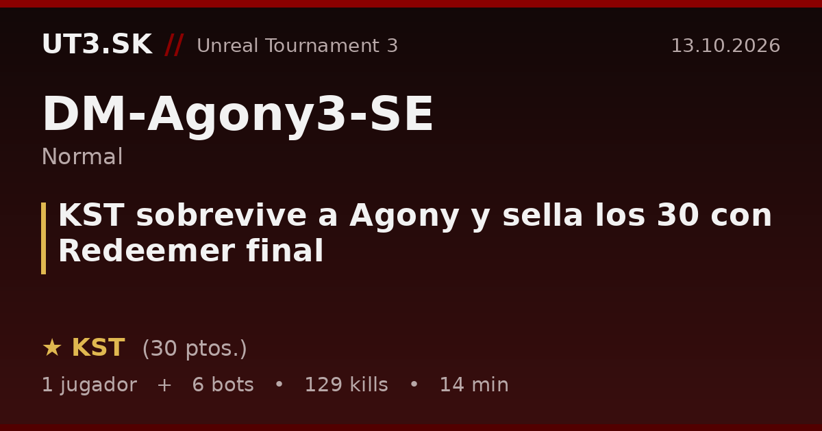 KST sobrevive a Agony y sella los 30 con Redeemer final