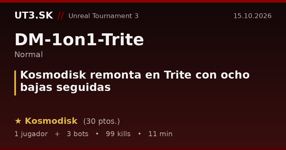 Kosmodisk remonta en Trite con ocho bajas seguidas