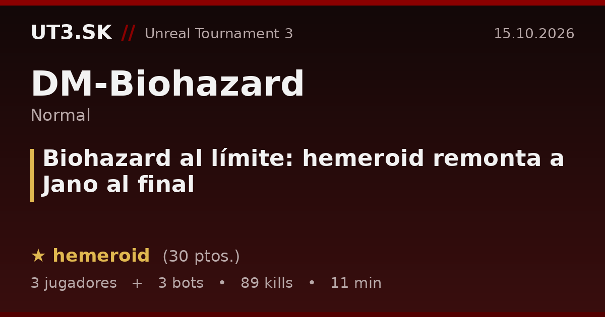 Biohazard al límite: hemeroid remonta a Jano al final