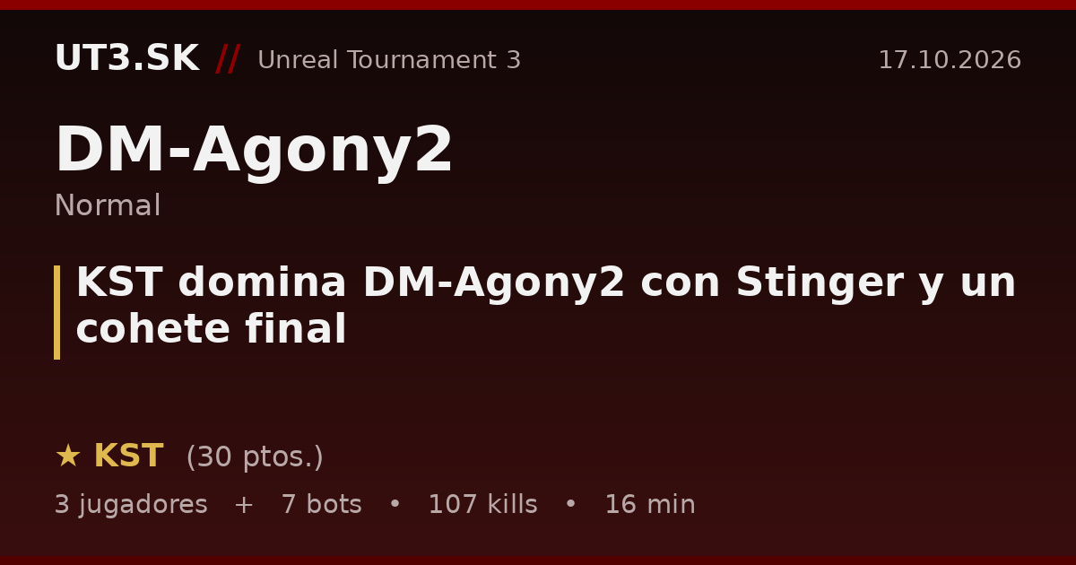 KST domina DM-Agony2 con Stinger y un cohete final