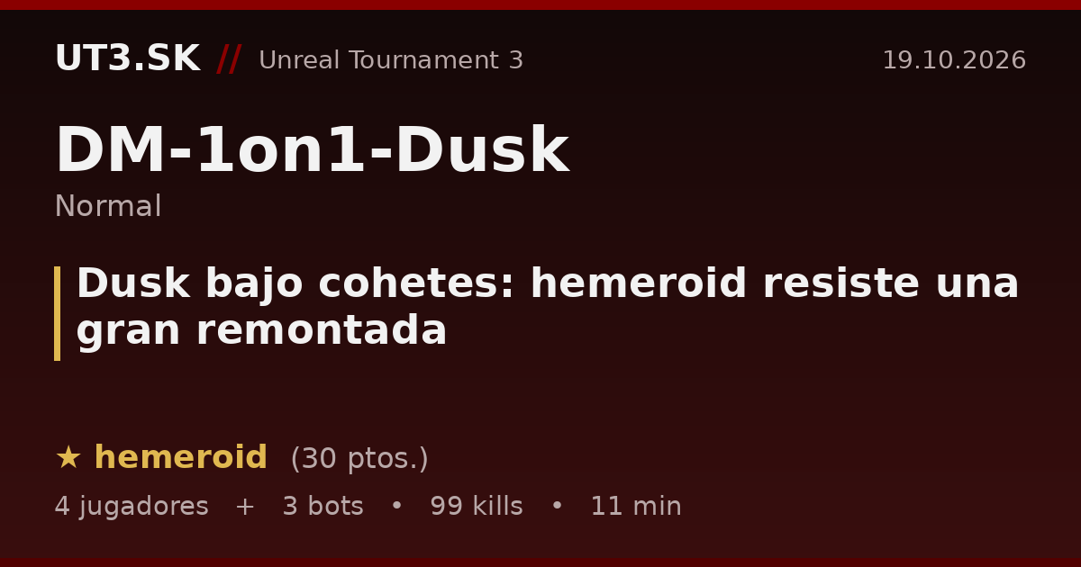 Dusk bajo cohetes: hemeroid resiste una gran remontada