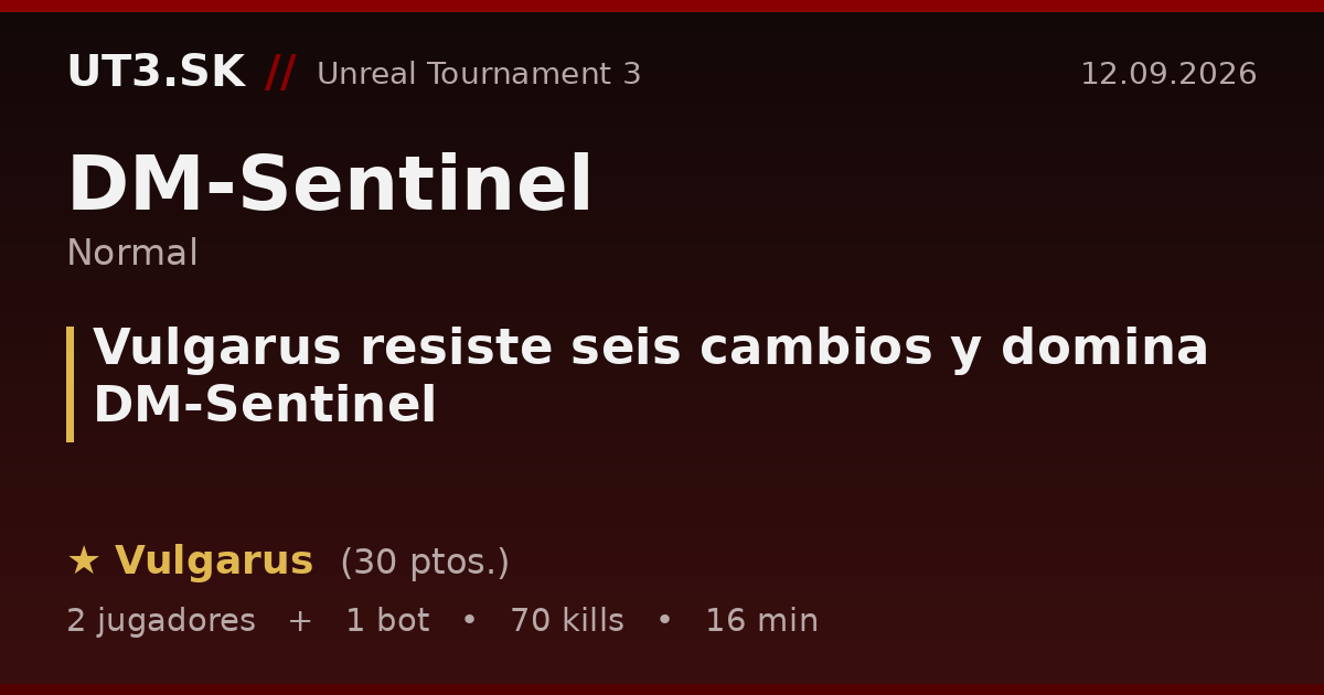 Vulgarus resiste seis cambios y domina DM-Sentinel