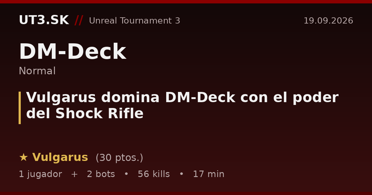 Vulgarus domina DM-Deck con el poder del Shock Rifle