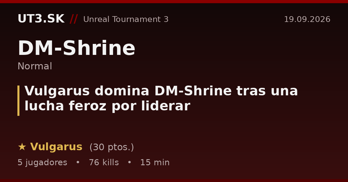 Vulgarus domina DM-Shrine tras una lucha feroz por liderar