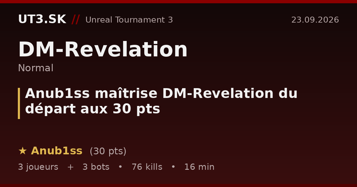 Anub1ss maîtrise DM-Revelation du départ aux 30 pts