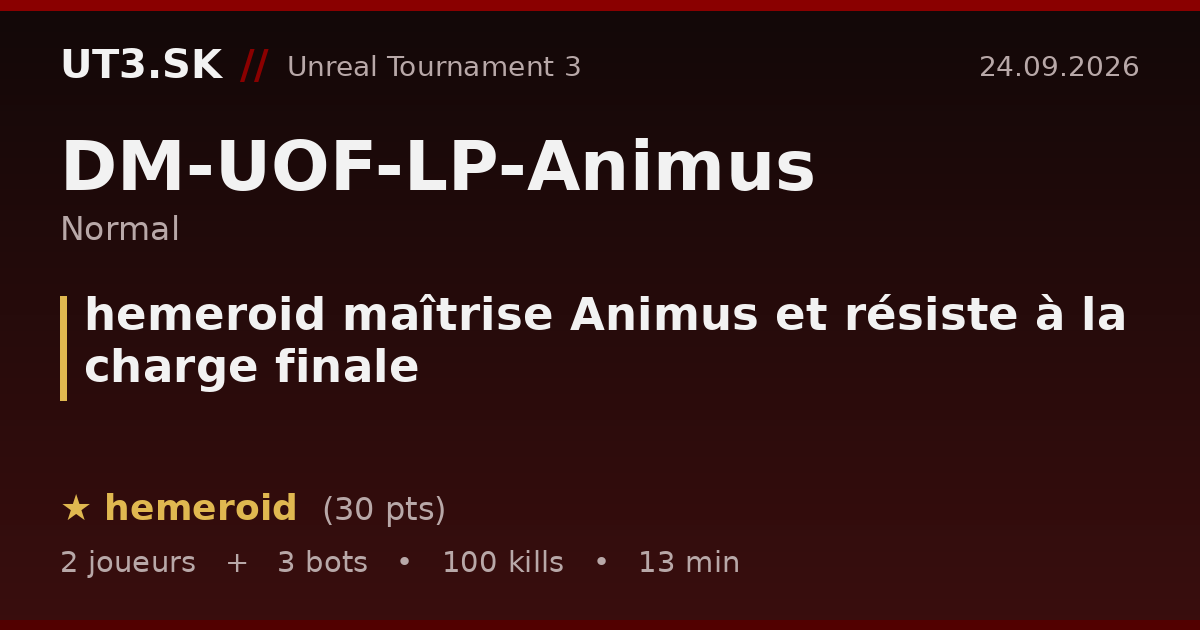 hemeroid maîtrise Animus et résiste à la charge finale