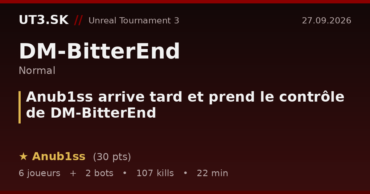Anub1ss arrive tard et prend le contrôle de DM-BitterEnd