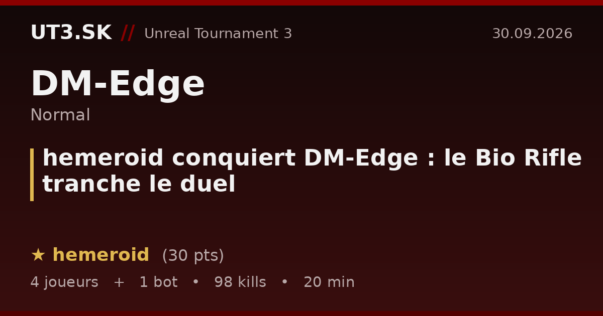 hemeroid conquiert DM-Edge : le Bio Rifle tranche le duel