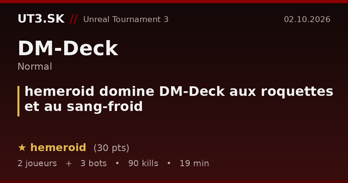 hemeroid domine DM-Deck aux roquettes et au sang-froid