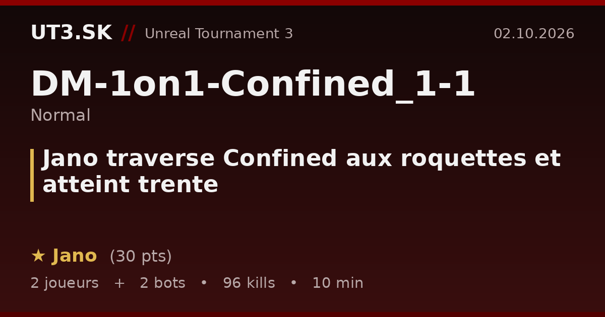 Jano traverse Confined aux roquettes et atteint trente