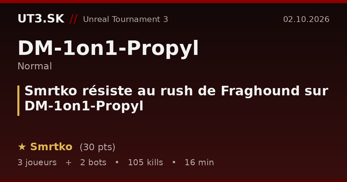 Smrtko résiste au rush de Fraghound sur DM-1on1-Propyl