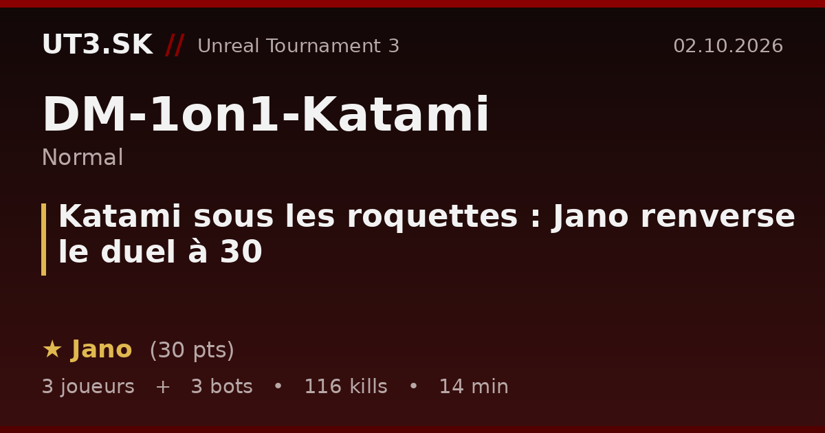 Katami sous les roquettes : Jano renverse le duel à 30
