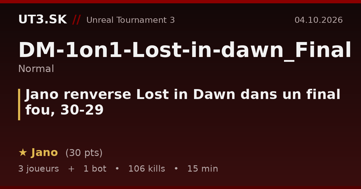 Jano renverse Lost in Dawn dans un final fou, 30-29