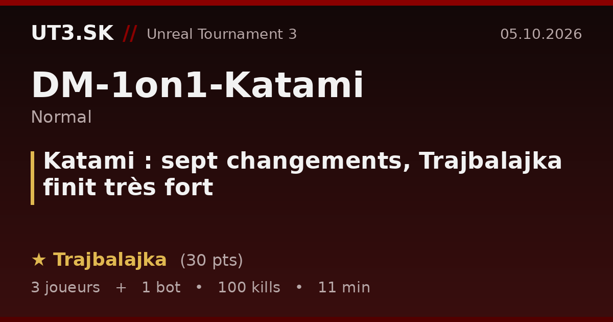 Katami : sept changements, Trajbalajka finit très fort