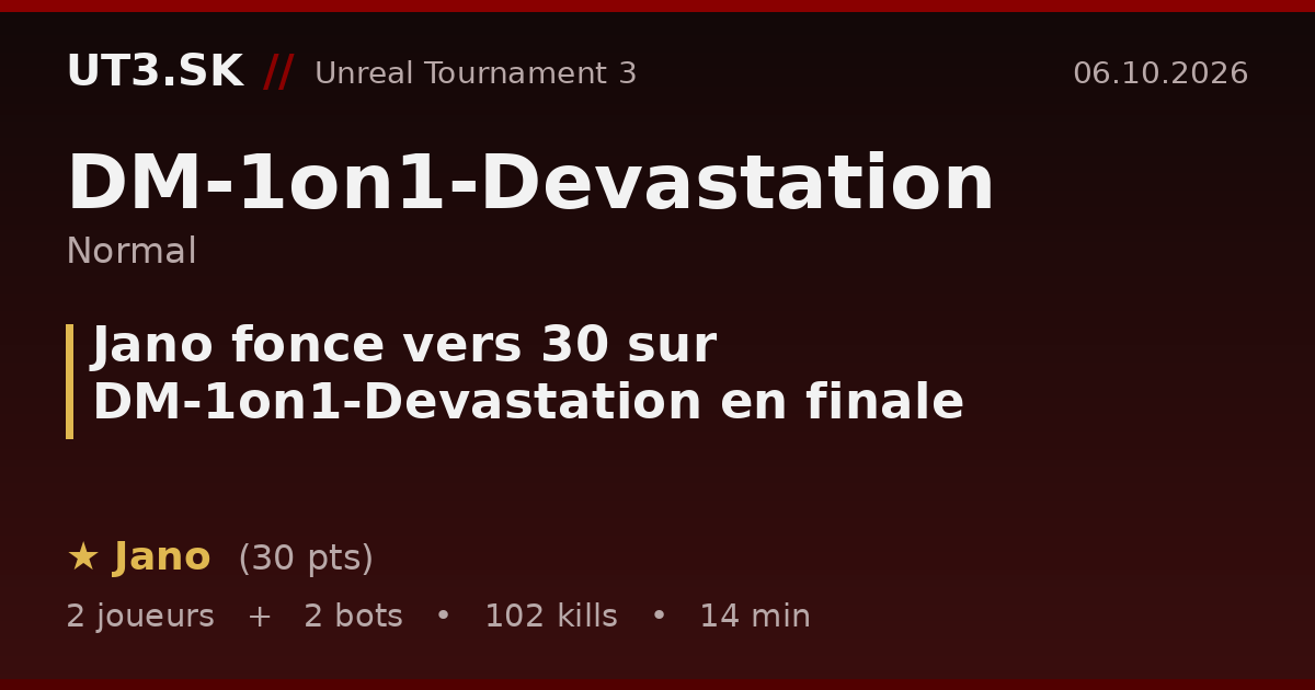 Jano fonce vers 30 sur DM-1on1-Devastation en finale