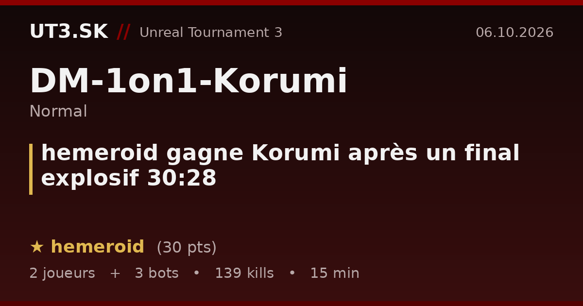 hemeroid gagne Korumi après un final explosif 30:28