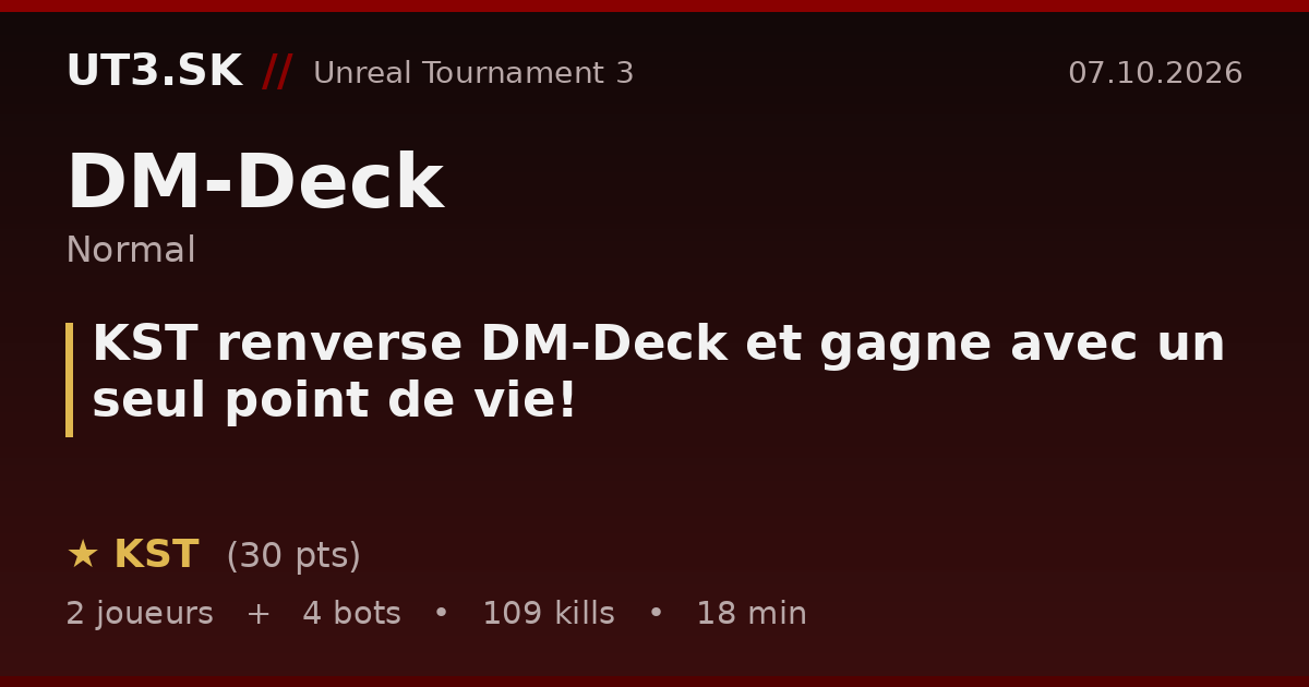 KST renverse DM-Deck et gagne avec un seul point de vie!