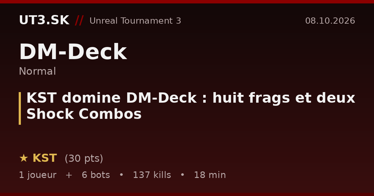 KST domine DM-Deck : huit frags et deux Shock Combos