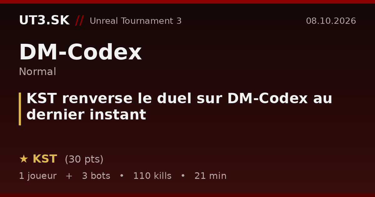 KST renverse le duel sur DM-Codex au dernier instant