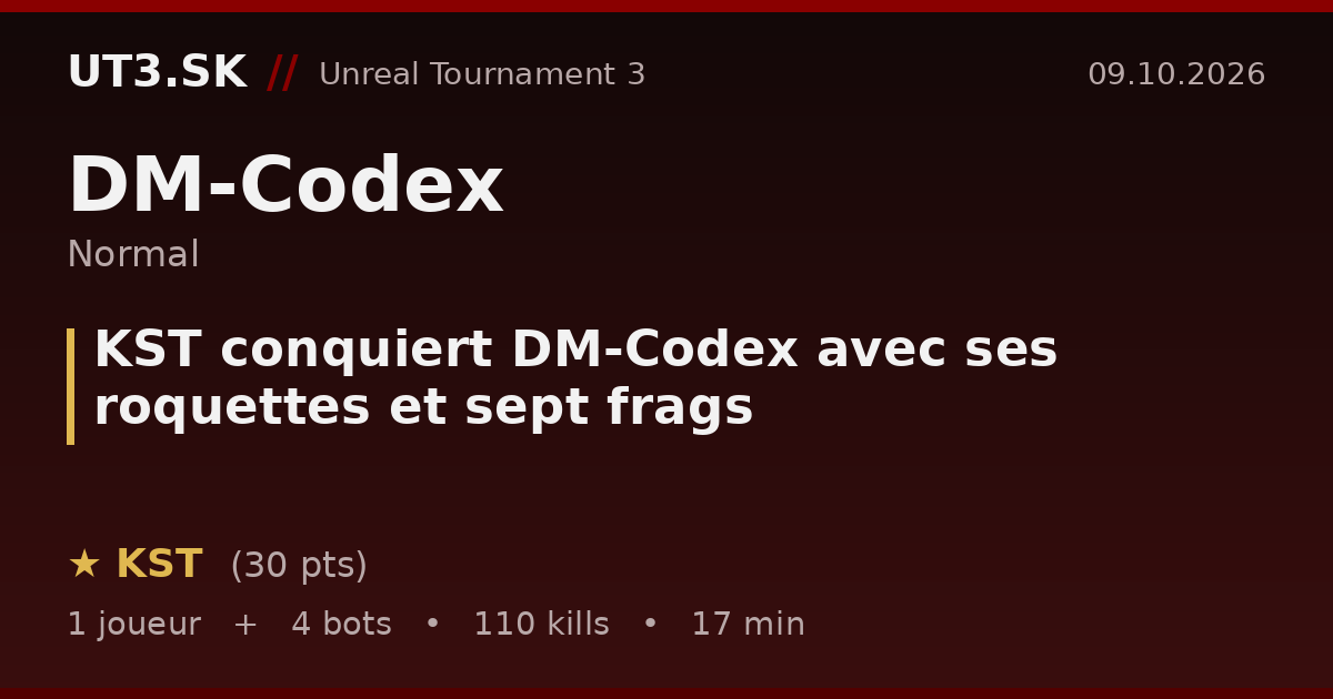 KST conquiert DM-Codex avec ses roquettes et sept frags