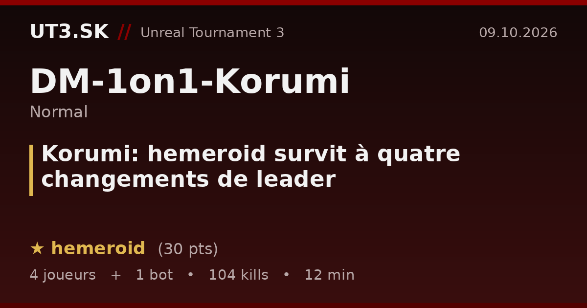 Korumi: hemeroid survit à quatre changements de leader