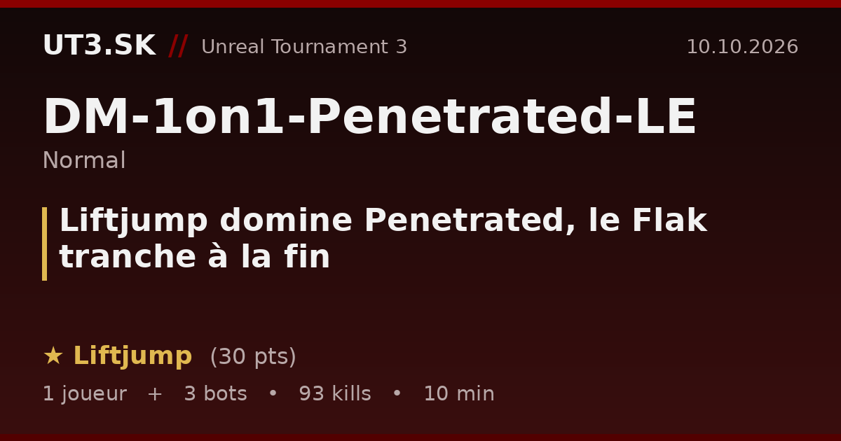 Liftjump domine Penetrated, le Flak tranche à la fin