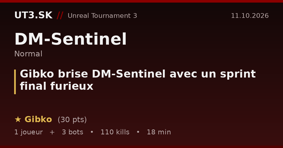 Gibko brise DM-Sentinel avec un sprint final furieux