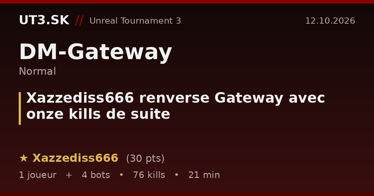 Xazzediss666 renverse Gateway avec onze kills de suite