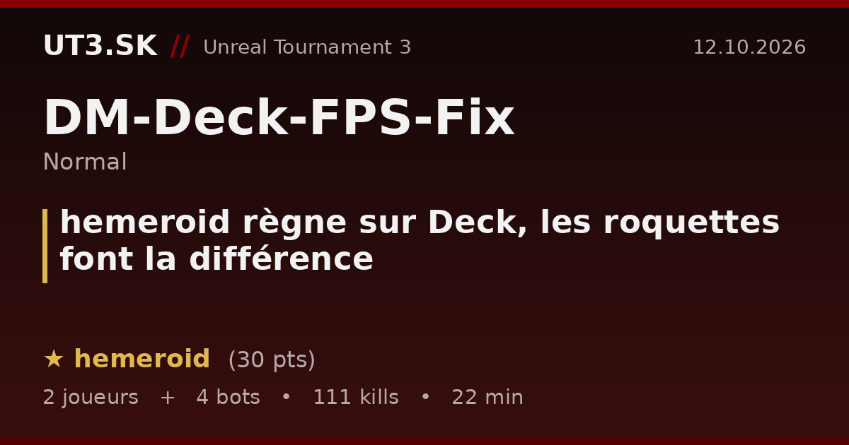 hemeroid règne sur Deck, les roquettes font la différence