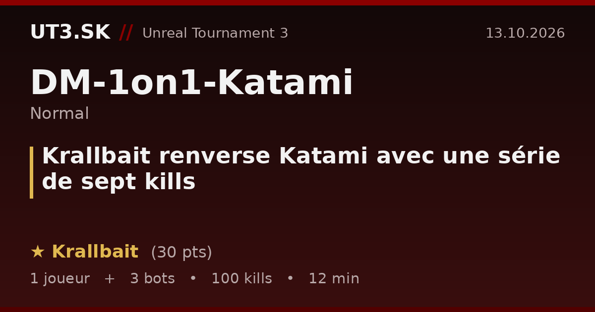 Krallbait renverse Katami avec une série de sept kills