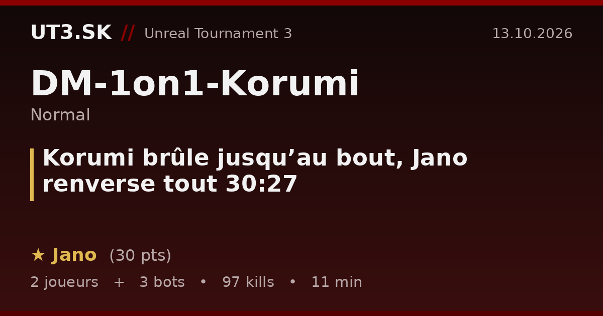 Korumi brûle jusqu’au bout, Jano renverse tout 30:27